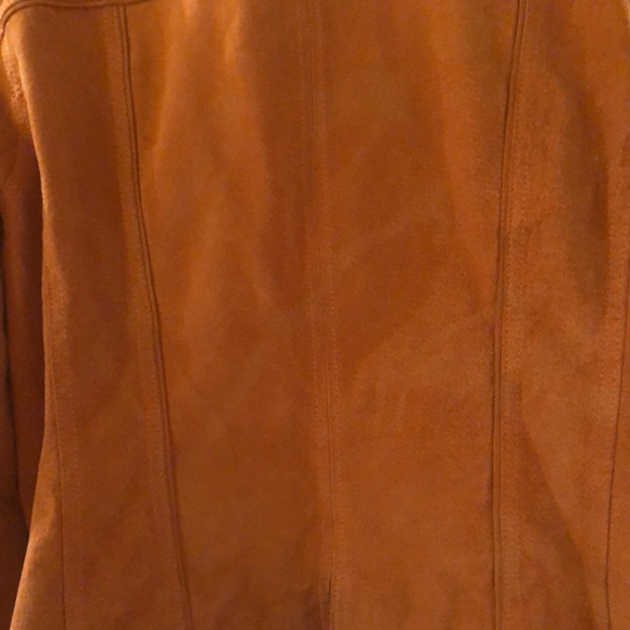 100% Washable Tangerine Colored Leather Jacket - Picture 4 of 9